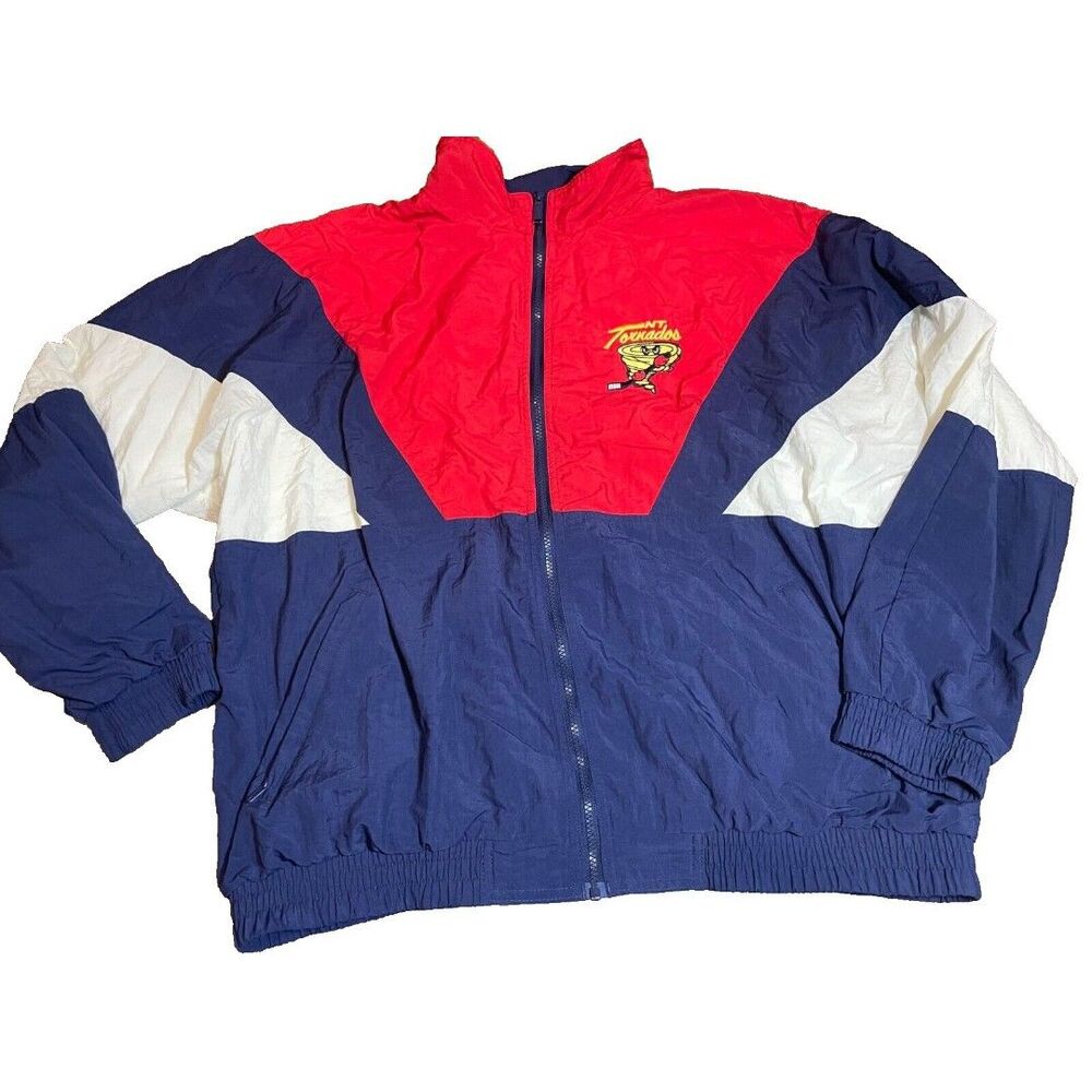 Kobe Jacket Mens XXL NT Tornados Blue Red Full Zip Coach Embordered Nylon Jacket